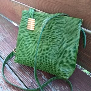 Perry Ellis Green Textured Crossbody Bag